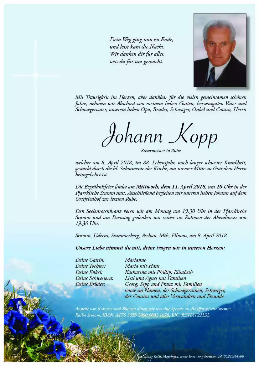Parte von Johann Kopp